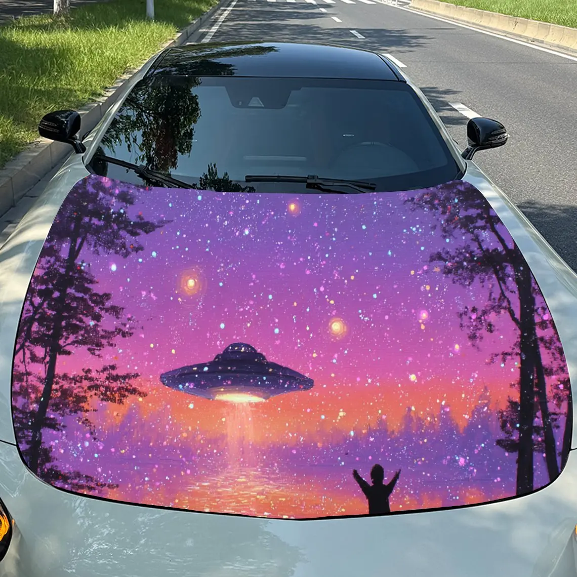 

Mesmerizing Starry Sky Car Hood Stickers - Self-Adhesive, Waterproof and Durable Vinyl Wrap, Decorate And Protect Your Car, Fit