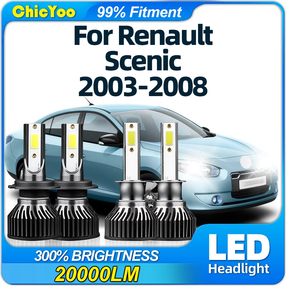 240W Auto Head Lamps 40000LM Canbus Car LED Headlight Bulbs 6000K White 12V For Renault Scenic 2003 2004 2005 2006 2007 2008