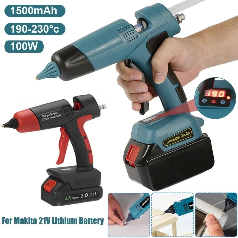 

High Quality Electric Glue Gun For Makita 21V Lithium Battery 11mm Glue Stick Handmade Household Digital Display Hot Glue Gun