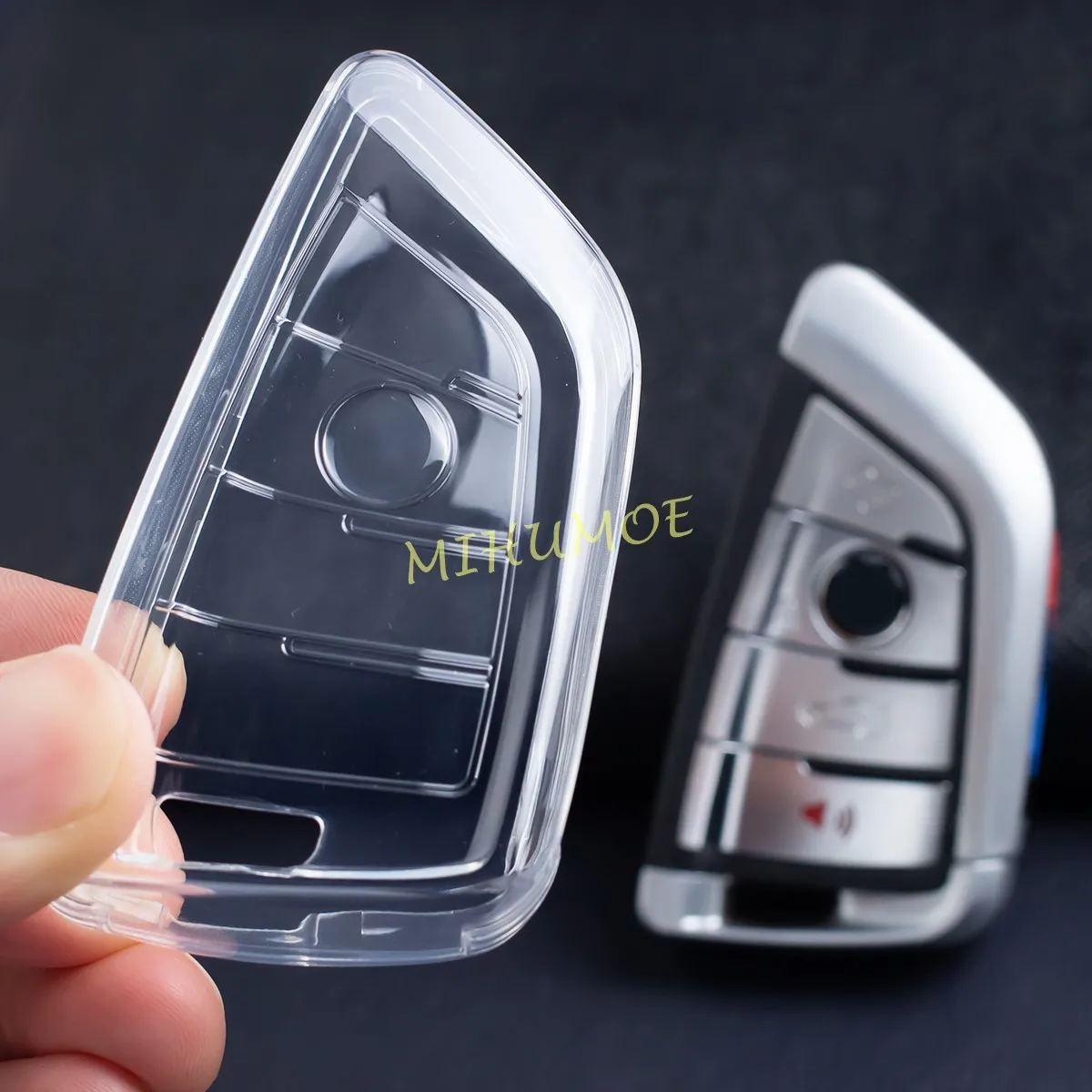 Zwart Transparant Sleutelhanger Case Cover Sleutelhanger Shell Voor BMW 1 2 3 4 5 6 7 8 Serie M3 M4 M5 X1 X2 X3 X4 X5 X6 X7 F40 F48 G01 G20