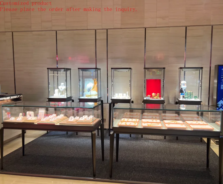 

Custom.Square Jewelry Display Cabinet Classic Design Ideal for All Kinds of Jewelry Stores Anti - Static