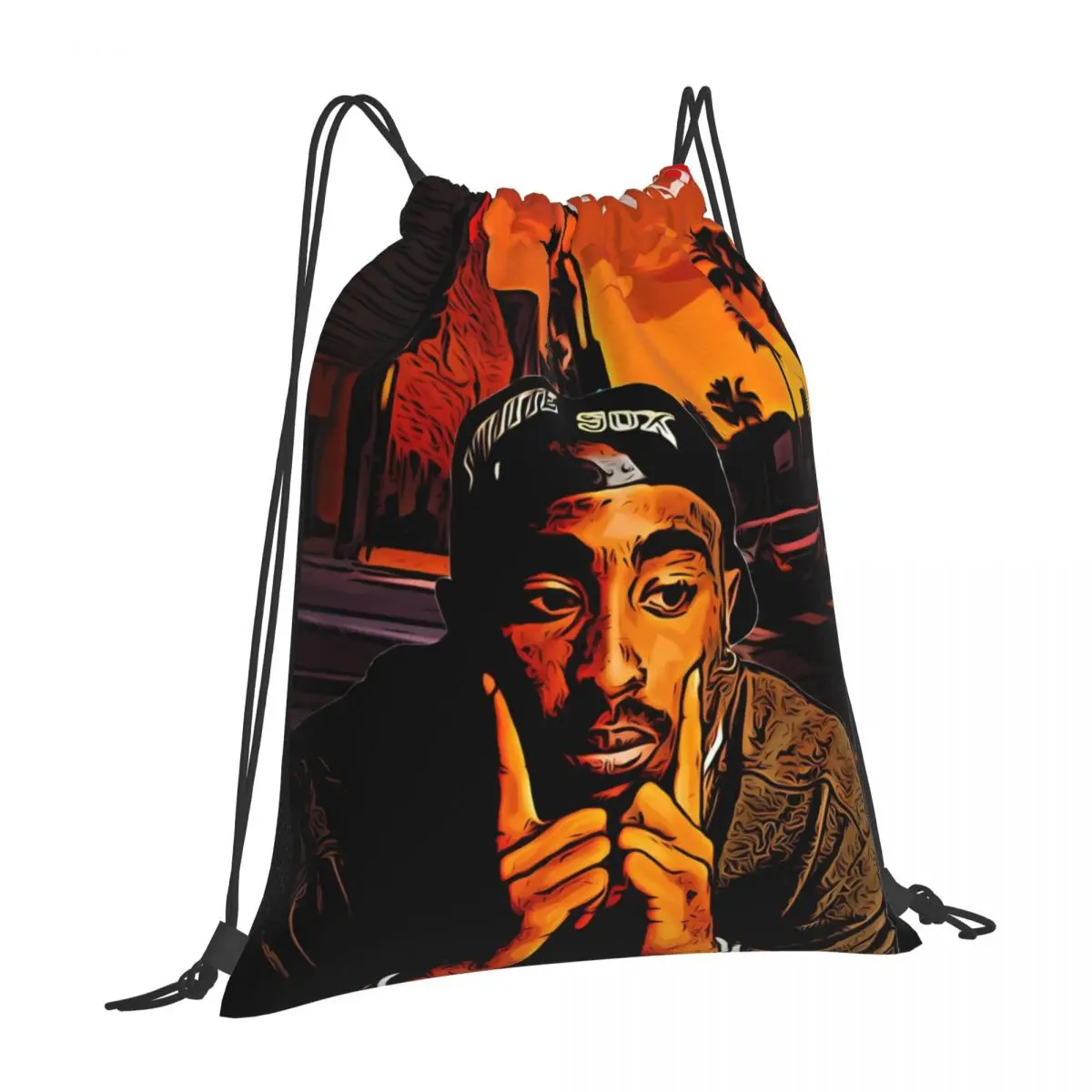 Drawstring Bag Tupac 2pac Travel Backpack Student Storage Bag School Bag