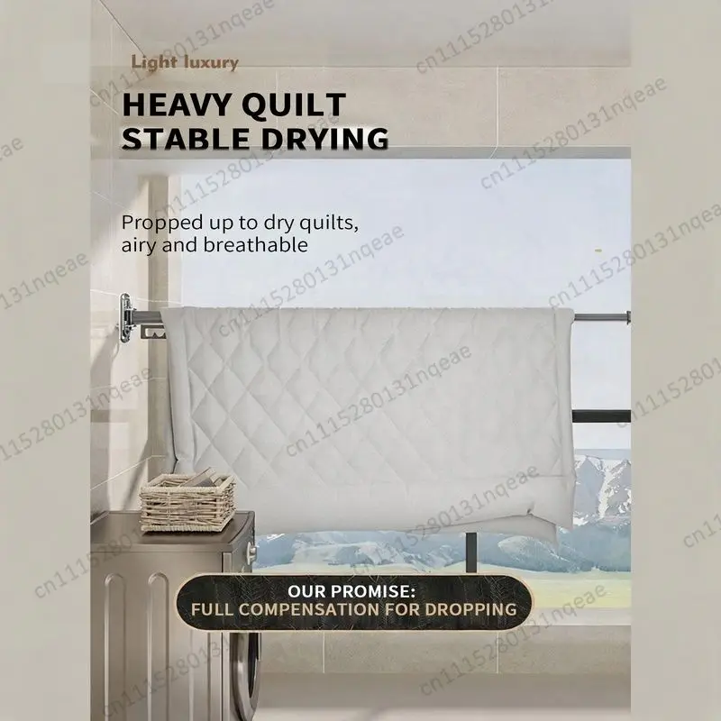 Outdoor Wall Hanging Folding Drying Rack Metal Aluminum Plastic Fabric Guide Rail Space Saving Balcony Drying