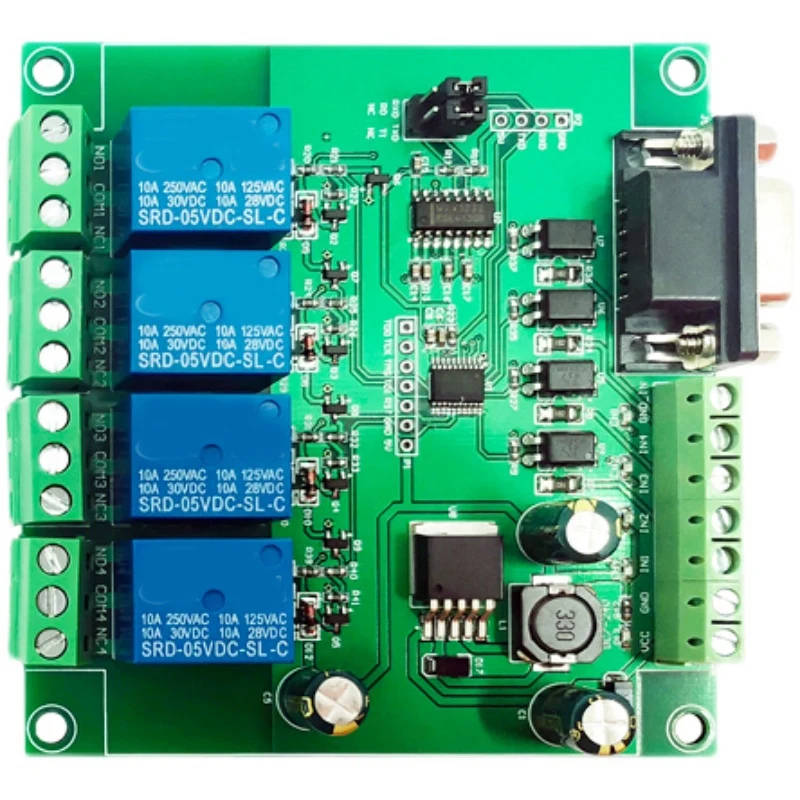 Módulo de Relé Modbus RTU de 4 Canais, Suporte RS232, Interface TTL UART, DC 7-24V