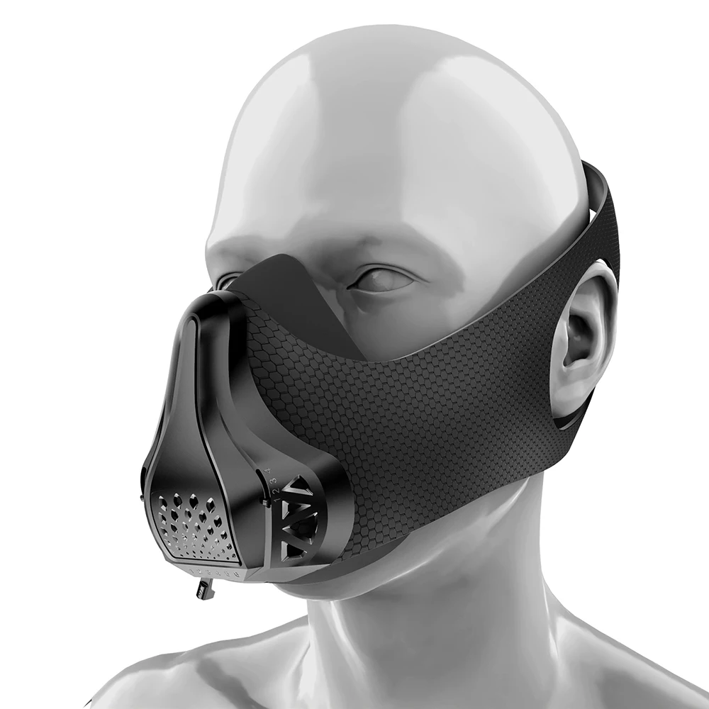 Maschera sportiva regolabile 48 livelli di respirazione allenamento di resistenza all\'aria corsa maschera da palestra esercizio di Fitness