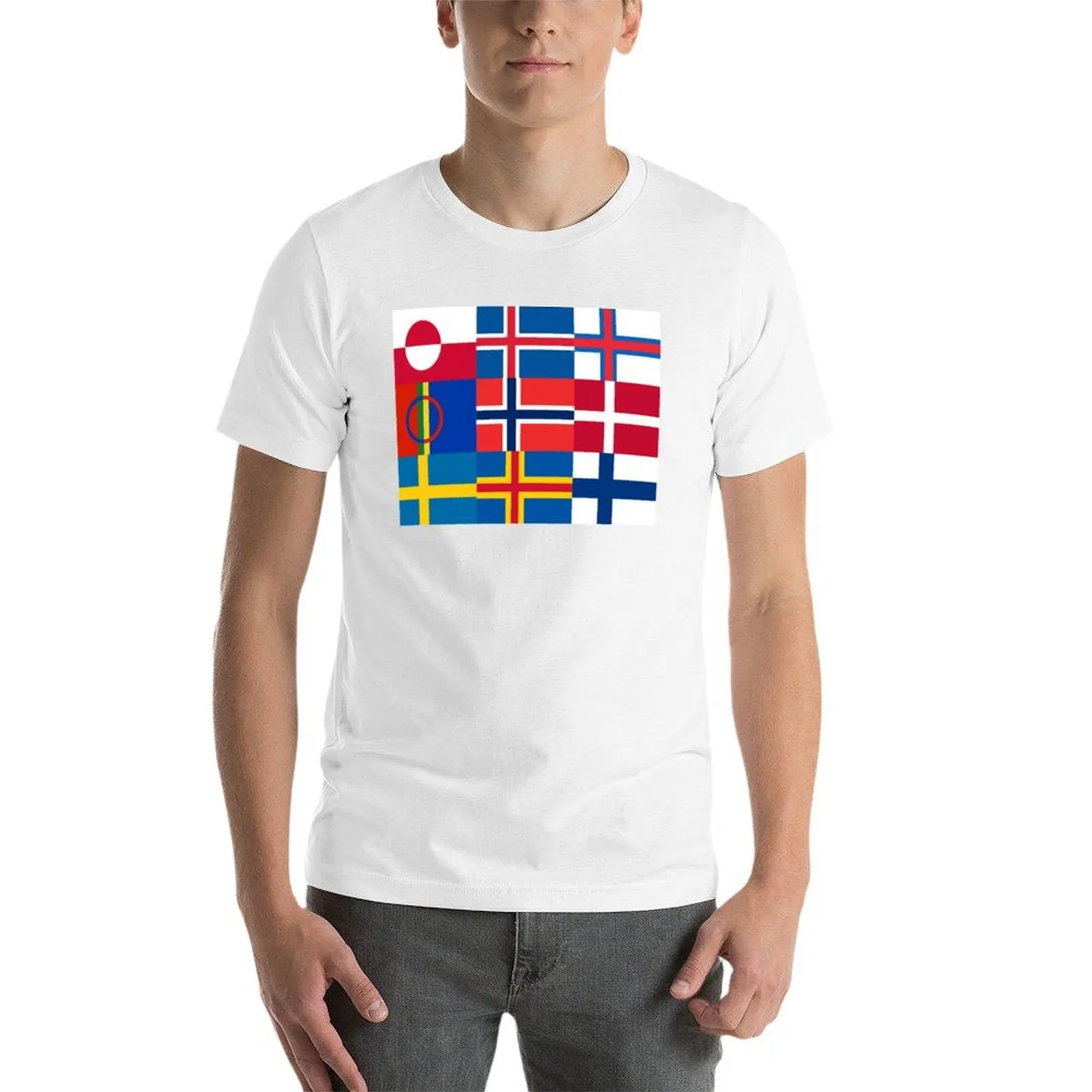 الشمال أعلام جيو الشرق إلى الغرب تي شيرت رجل تي شيرت الصيف رجل تي شيرت جرافيك تي شيرت #4