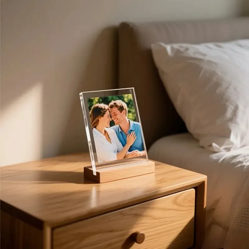 All-Season 1pc Customizable Photo Personalized Acrylic - Put Happiness on the Table - Bedroom - Living Room