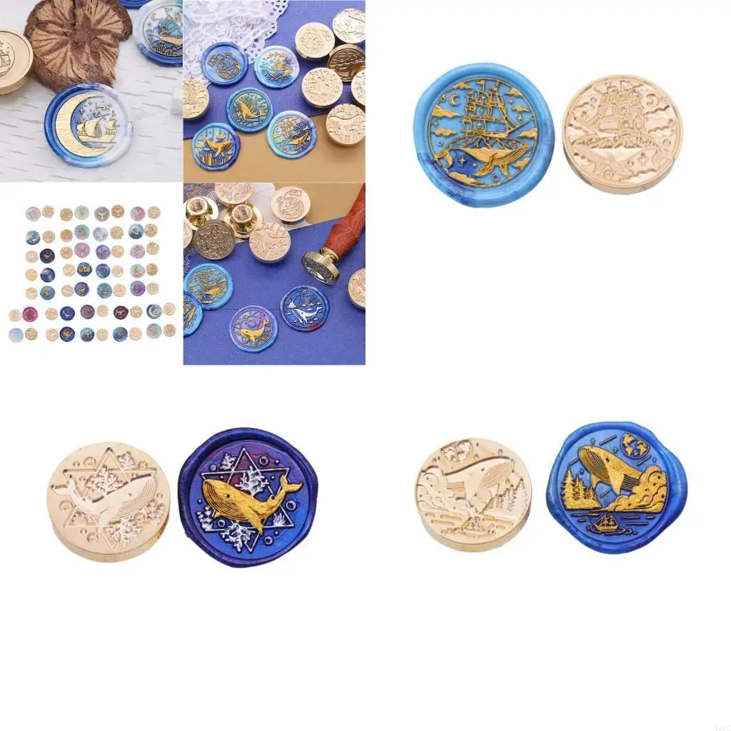 Sea Creature Theme Wax Seal Stamp Head for Wedding Invitation Envelope, Ocean Series Wax Seal Stamp Head X3UC