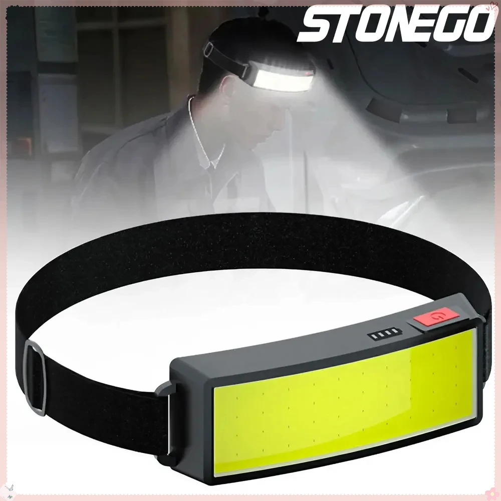 USB Rechargeable Headlamp 500 Lumen Super Bright COB Adjustable 3 Modes Lightweight Defense Flashlight Stick