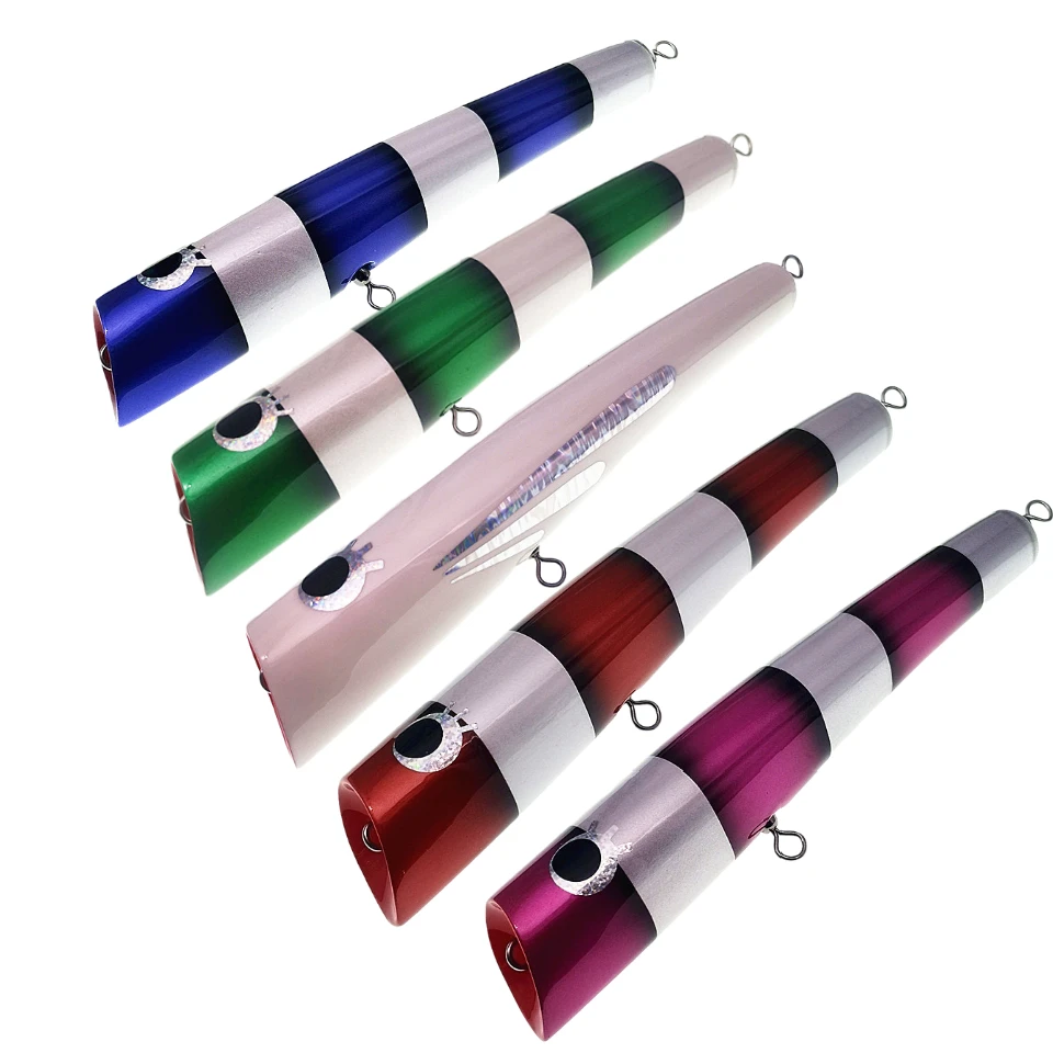 Wood Trolling Lure 65g90g120g140g Big Game Topwater Surface Popper Pencil Stick Lure Saltwater Boat Fishing Bait Casting Leurre