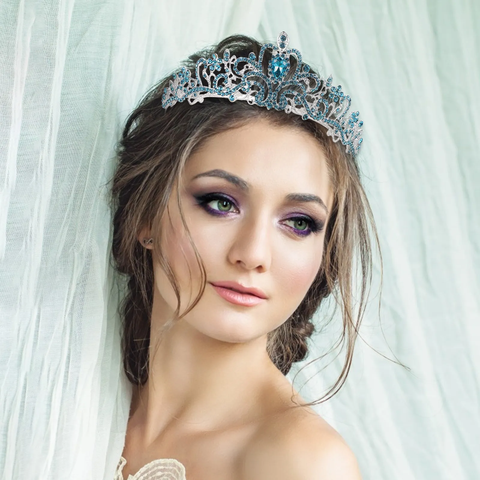 

1Pcs Premium Alloy Rhinestone Bride Crown Tiara Headdress Wedding Girl Hair Ornament Comfort Fit Non-Irritating Long-Lasting