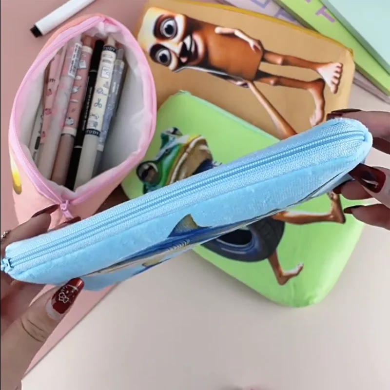 Quirky Cartoon Shanhaijing Pencil Case and Coin Purse with Large Storage Capacity