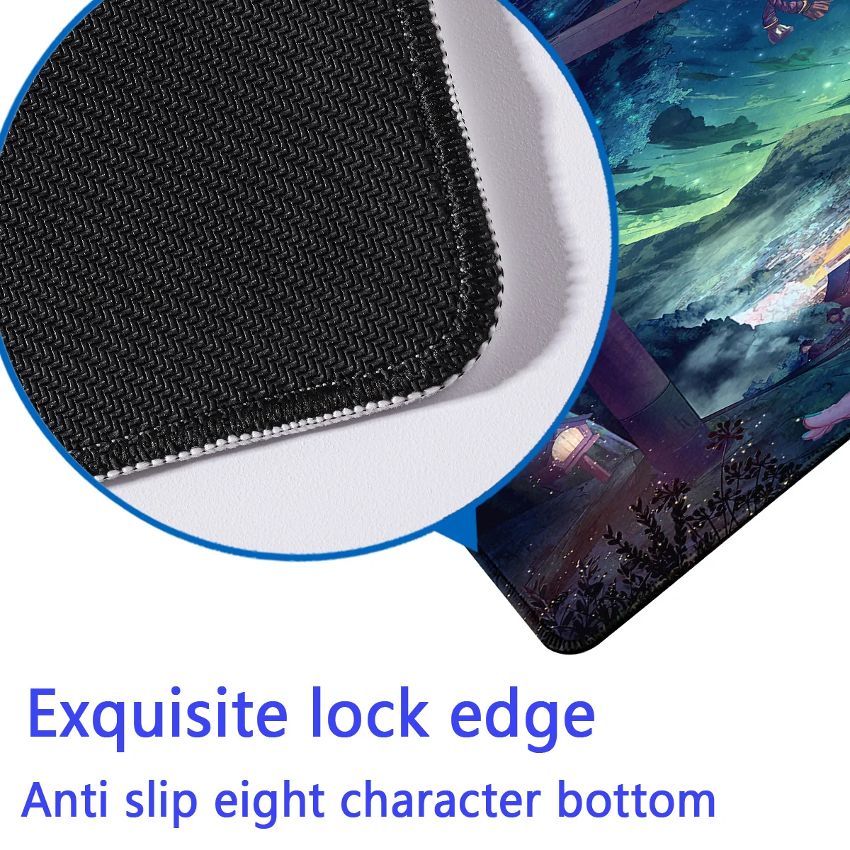 مشروع أنيمي توهو لوحة ماوس كبيرة للألعاب ، لوحة ماوس سميكة بحافة قفل ، لوحة مفاتيح كمبيوتر حصيرة طاولة مكتب #4