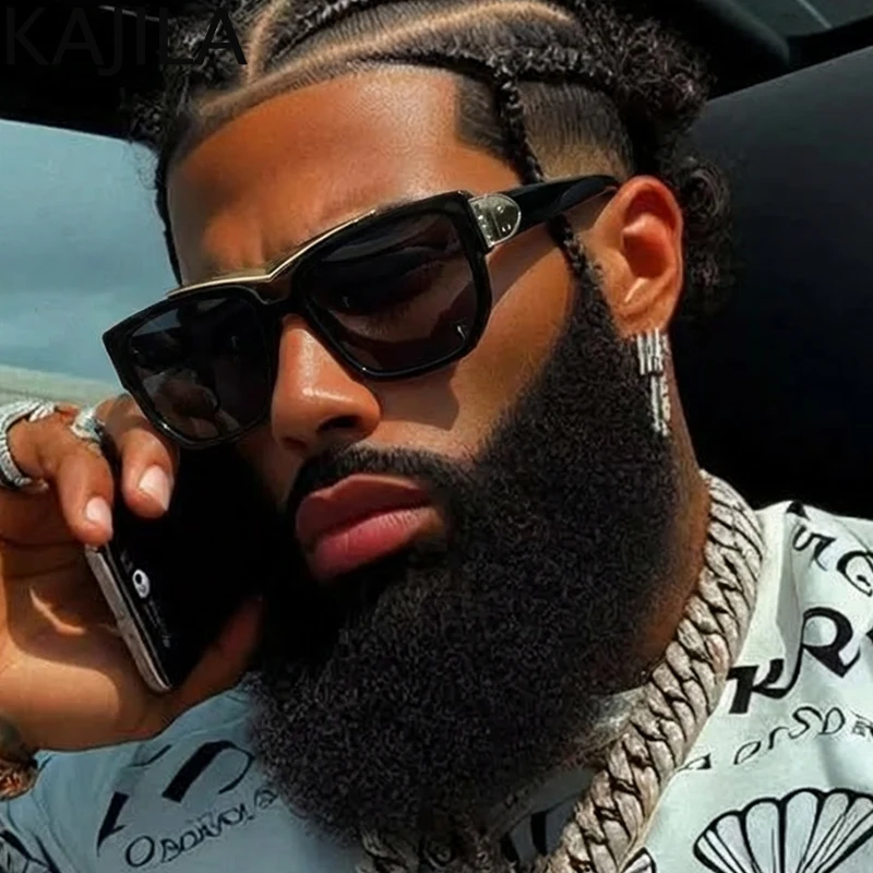 

Oversized Steampunk Square Shield Sunglasses Men 2025 Luxury Brand Classic Double Beam Sun Glasses For Male Retro Shades UV400