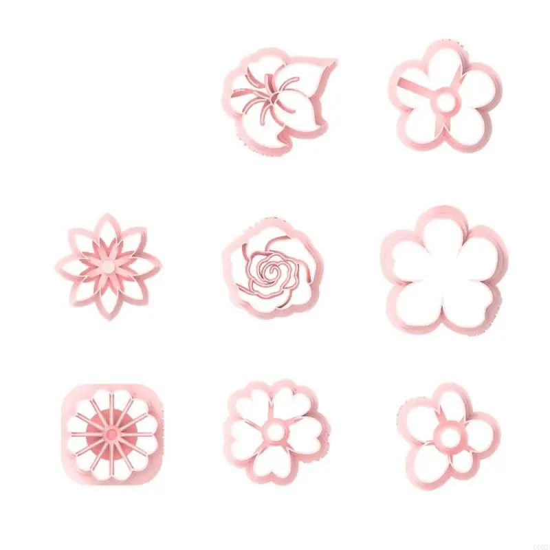 

CORD 8pcs Floral Design Clay Molds Flexible Plastic Earring Making Craft Supplies DIY
