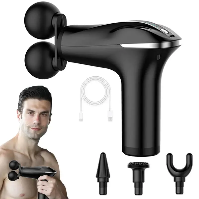 Massager Cordless Electric Double-Headed Muscle Relaxer Smart Quiet 6 Speed Portable Handheld Back Massager For Relaxation