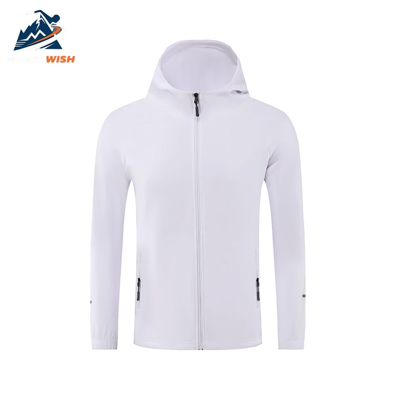 MONEYWISH سترة رياضية 2025 الخريف الشتاء في الهواء الطلق الصوف يندبروف الدافئة الدراجات هوديي الشتاء عادية الرجال التدريب سترة واقية