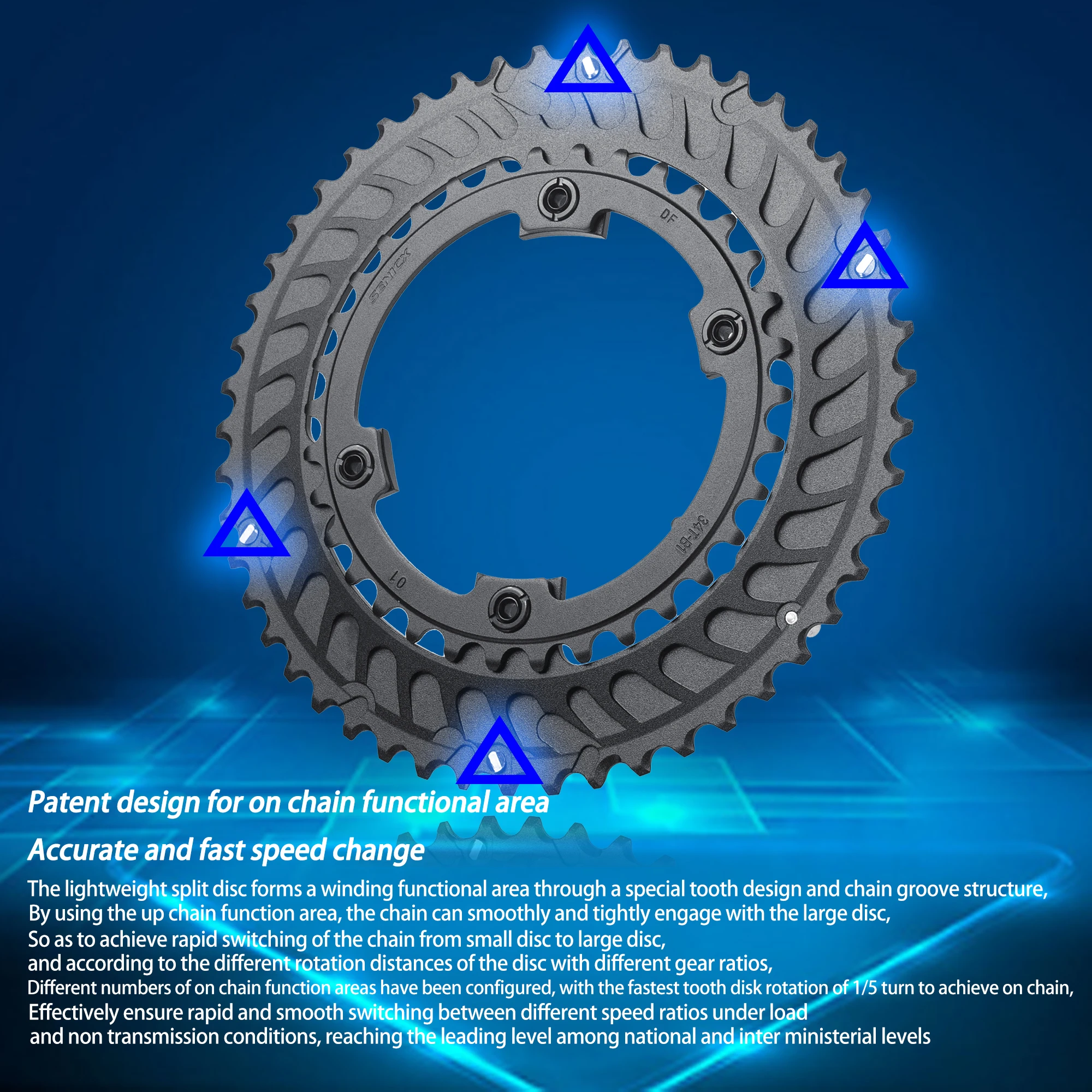 SENICX Chainring 110BCD Split Hollow Ultra Light Wheel Power Meter Road Bike Accessory Parts Chainwheel for PES QED Shimano Sram