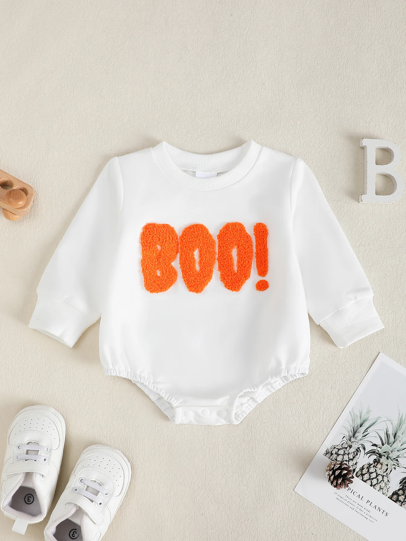 Langarm-Dreiecksstrampler für Kleinkinder und Jungen mit Buchstaben-Handtuch-Stickmuster, Babykleidung, Kleinkind-Outfit