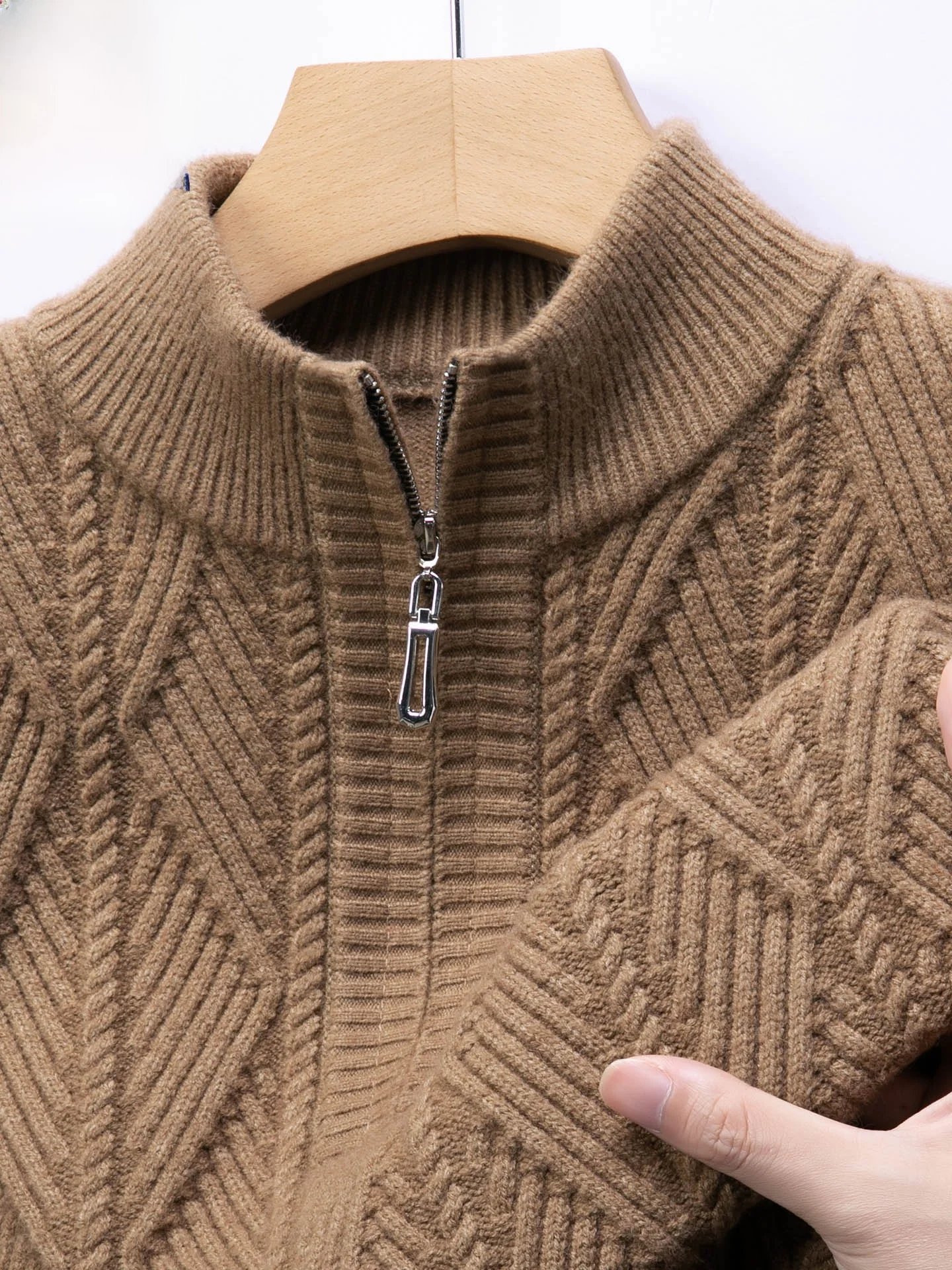 

Утепленный шерстяной свитер для мужчин на осень-зиму, вязаный свитер на молнии для среднего возраста, TUCANO, модный городской стиль, теплый, деловой.