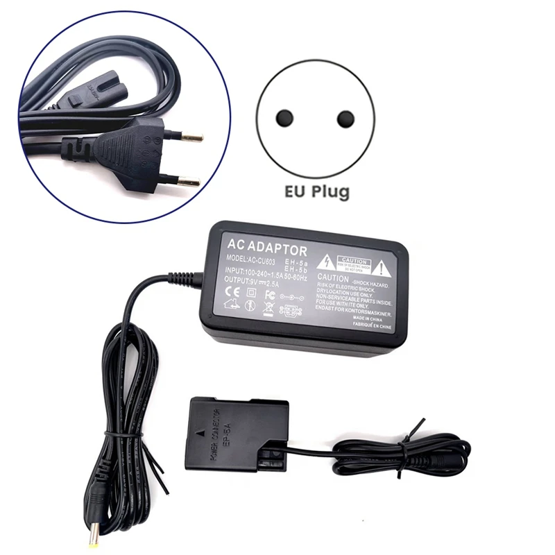 EN-EL15 الدمية بطارية التيار المتناوب موائم مصدر تيار عدة لنيكون P7000 P7800 D5500 D5600 D3300 D5100 D5 300 الاتحاد الأوروبي التوصيل