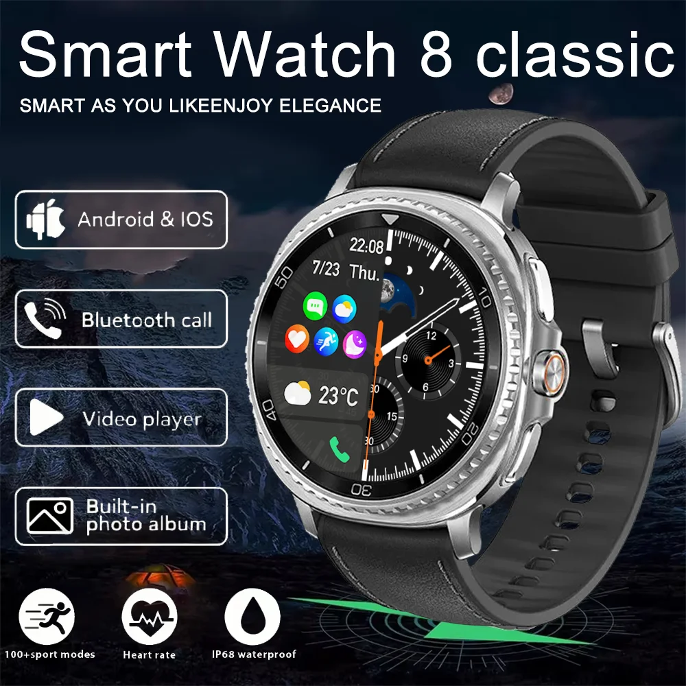 

2026New Watch 8 Ultra Smart Watch Men Bluetooth Call 3D Video Display Sports GPS NFC Compass Blood oxygen Waterproof Smartwatch