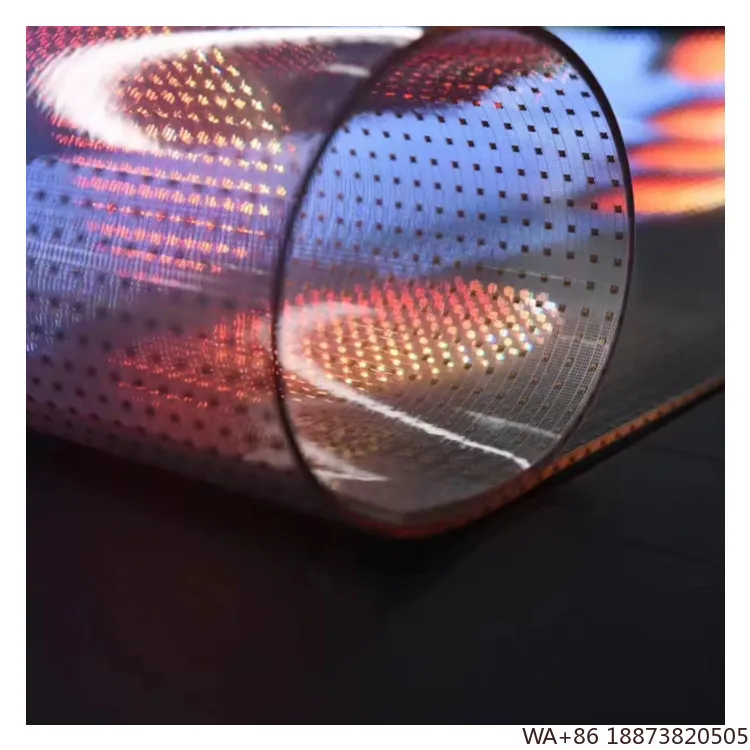 LED P8 haute transparence intérieur Double côtés Flexible Film collant affichage centre commercial plancher fenêtre publicité vidéo mur