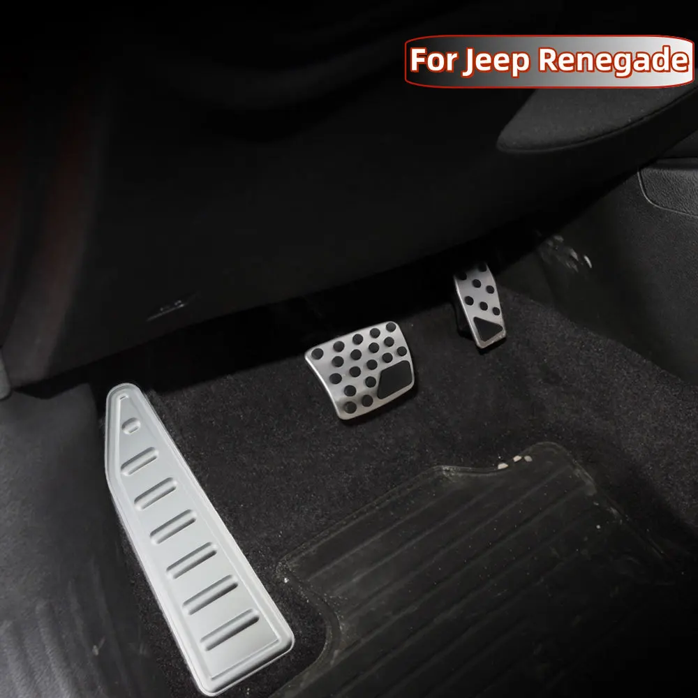 Car Pedals Accelerator Gas Brake Foot Rest Pedal Protective Cover for Jeep Renegade 2014 - 2025 LHD Parts Interior Accessories