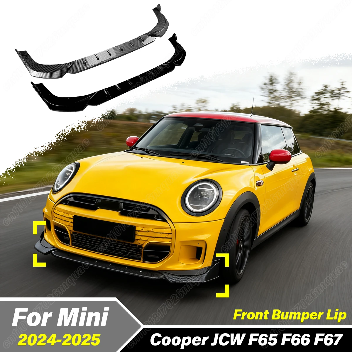 

Для Mini Cooper JCW F65 F66 F67 2024 2025 автомобильный передний бампер, спойлер, нижняя защита для губ, сплиттер, комплект для декора кузова