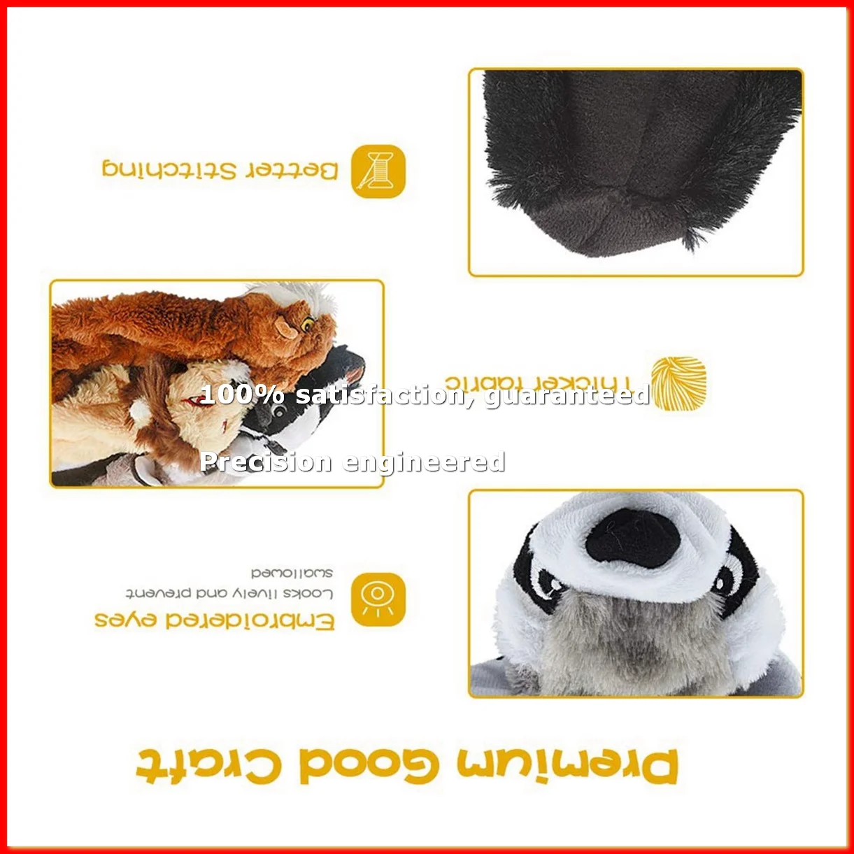 

5Pcs Dog Squeaky Toys, No Stuffing Plush Dogs Chew Toy for Small Medium Large Breed Chewer Squeak Pets Suppies,A-A79M
