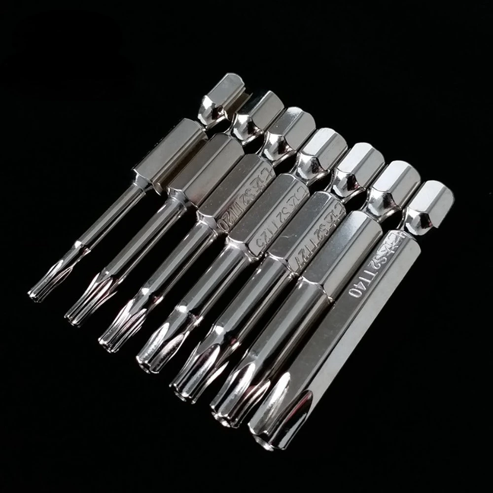 7pcs 50mm 5 Ceruzahegy torx Mágneses Csavarhúzó állítsa 1/4