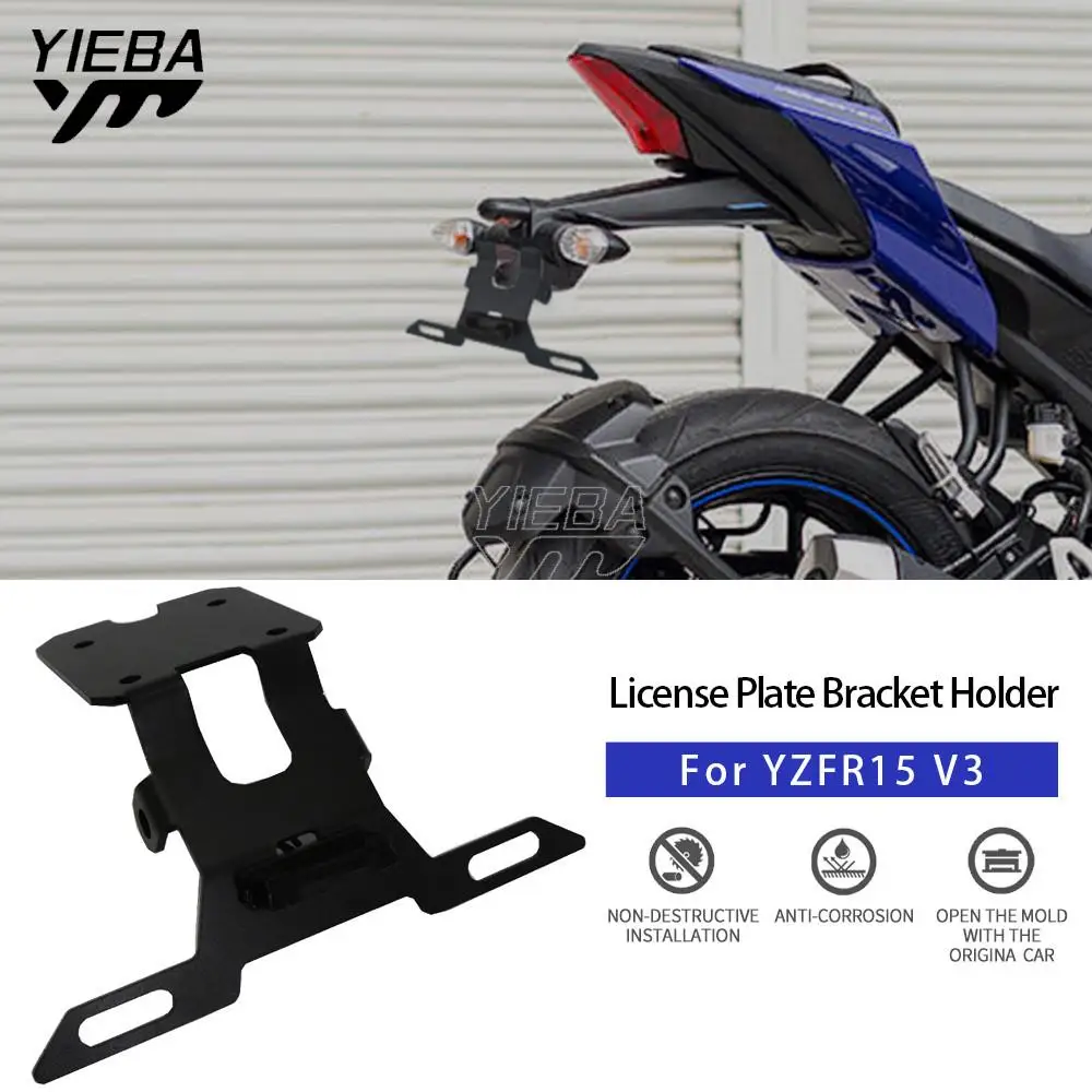 

Motorcycle Tail Tidy Fender Rear Support License Plate Frame Bracket with Led Light For Yamaha YZF R15 YZFR15 V3 2017-2021 2020