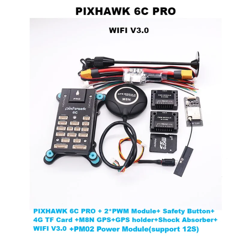 PIXHAWK 6C PRO FMUV6C Ardupilot PX4 32 Bit Flight Controller Autopilot with 4G SD Safety Built-in Buzzer Copter Plane Rover Boat