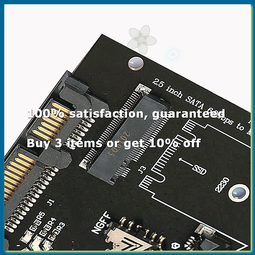 M.2 NGFF MSATA SSD to 2.5 Inch SATA 6.0Gbps 2 in 1 Adapter Converter Card Support PC Laptop Hard Disk Diagram-DTA9