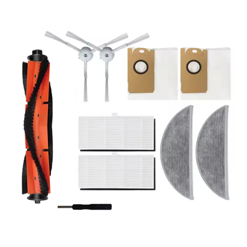 طقم تنظيف مكون من 10 قطع من SANQ لمكنسة الروبوت Xiaomi Lydsto R1 / R1A / R1 Pro / S1: فلتر HEPA، فرش جانبية، وسادات ممسحة، كيس غبار