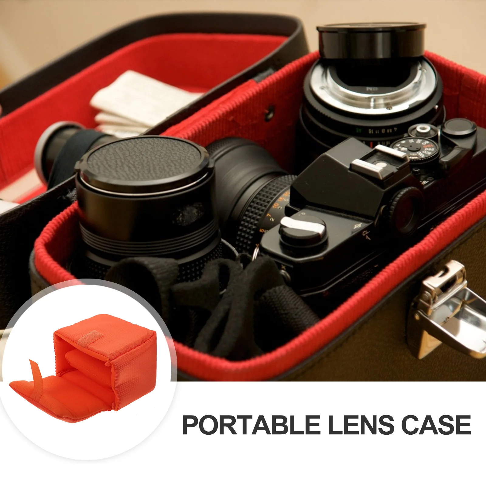 

Water Resistant Camera Lens Case Bag Shockproof Thickened Lens Pouch for with Anti-Vibration Design Ideal for Travel Hiking