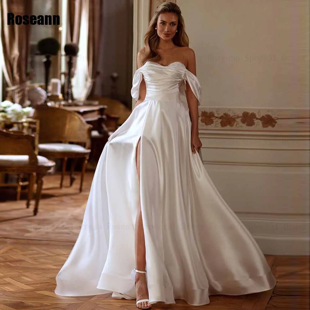 

Customized A-line Wedding Dresses Belt Front Split Sleeveless Draped Pleat Bride Dresses Brush Train Floor Length robe de mariée