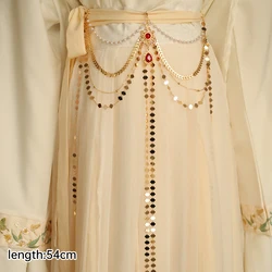 Ancient Tassel Waist Jade Women Chinese Style Detachable Hanfu Waist Chain Pendant Fringe Classic Vintage Belly Waist Chains New