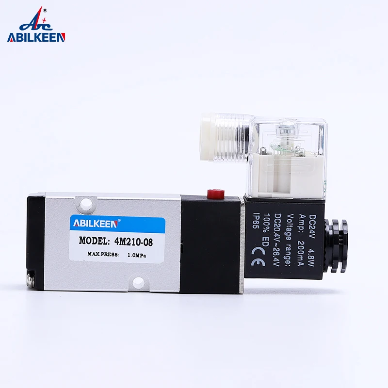 4M Series Pneumatic Reversing Valve Two Position Five Vent Control Valve Pneumatic Solenoid Valve AC220V DC24V 4M110-06 4M310-08