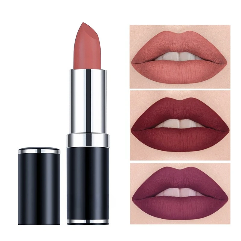 Matte Lipstick Long-Lasting Waterproof Lipstick Smudge-Proof Classic High-Pigment Velvety Texture Lip Gloss Makeup