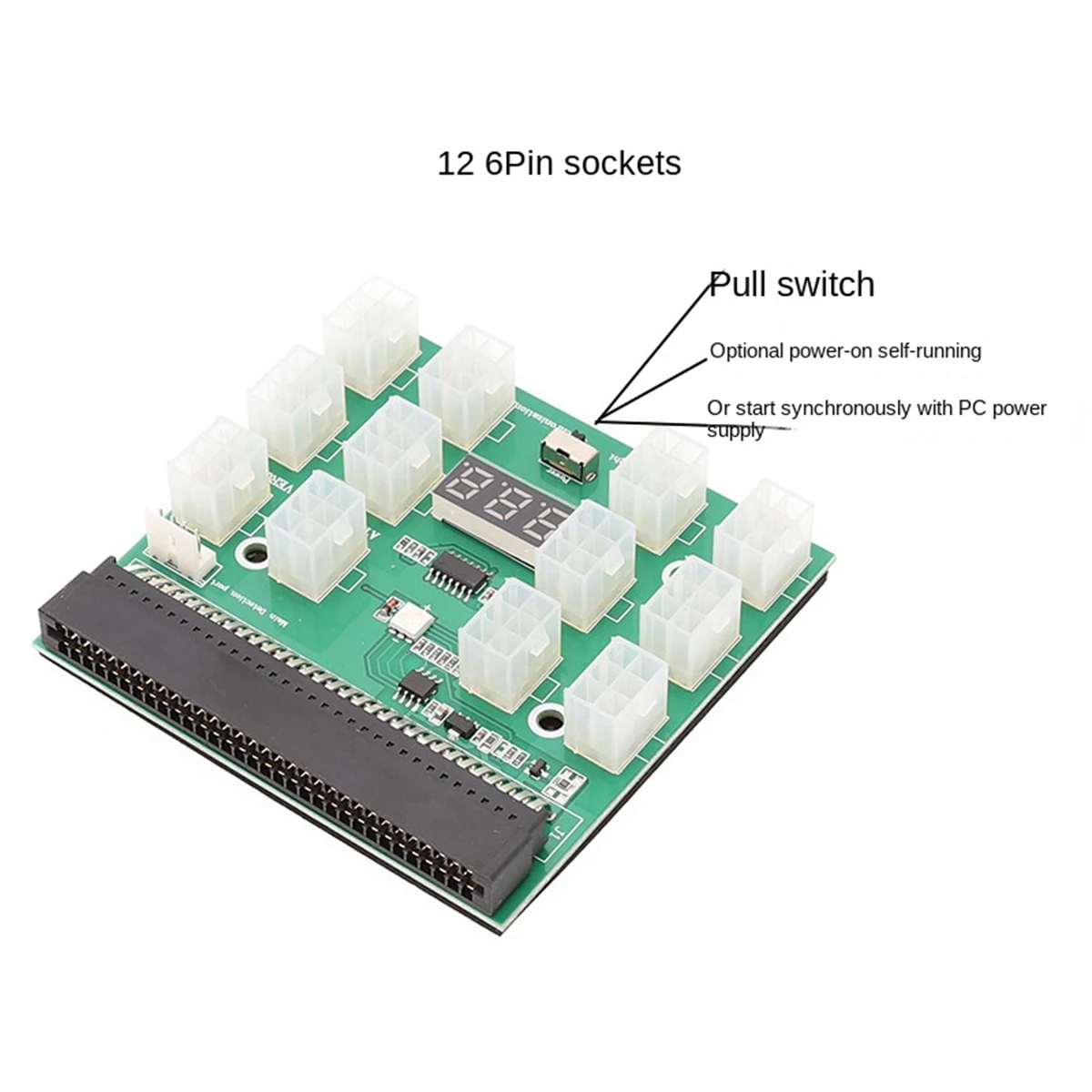 Placa de conversión de energía del servidor, tarjeta adaptadora de corriente de alta potencia, 12x6 pines, 12V