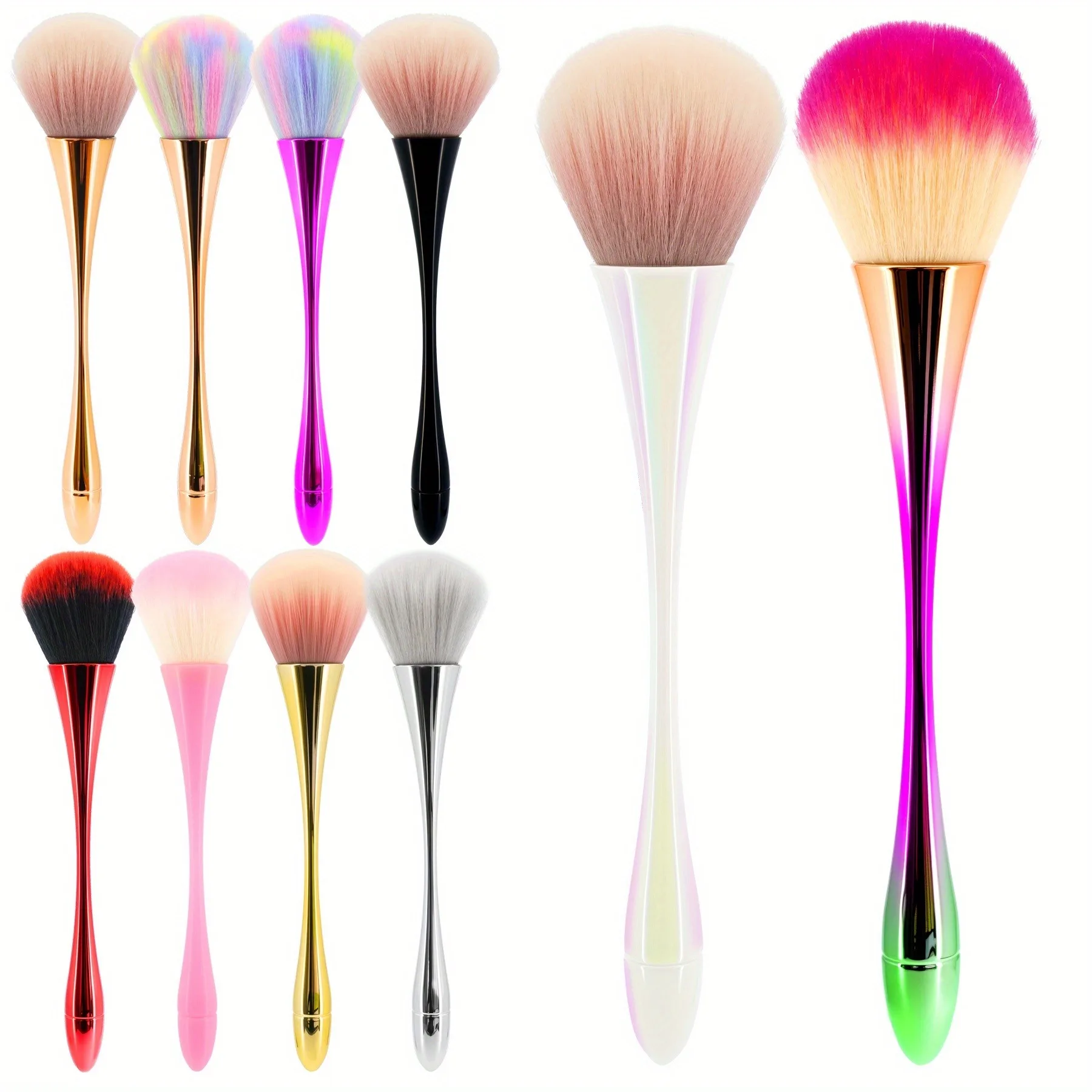 14 estilos escova de limpeza de poeira de unhas profissional arte do prego compõem escovas de cabo longo super fofo remoção de poeira ferramentas de manicure