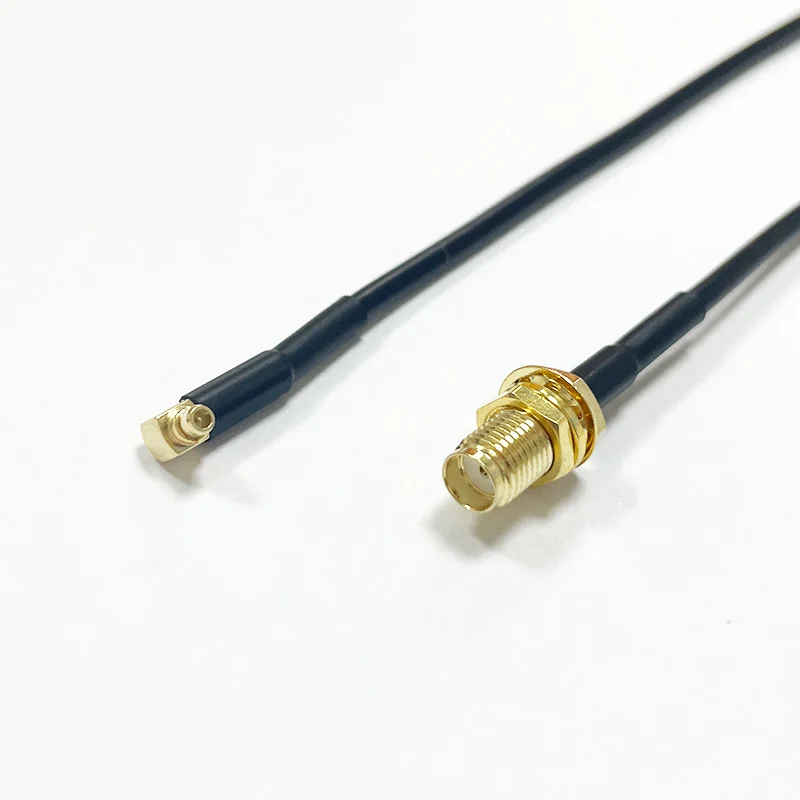 WIFI antenna Extension SMA Female Nut Jack to MMCX Male Plug Right Angle Pigtail Cable Adapter RG174