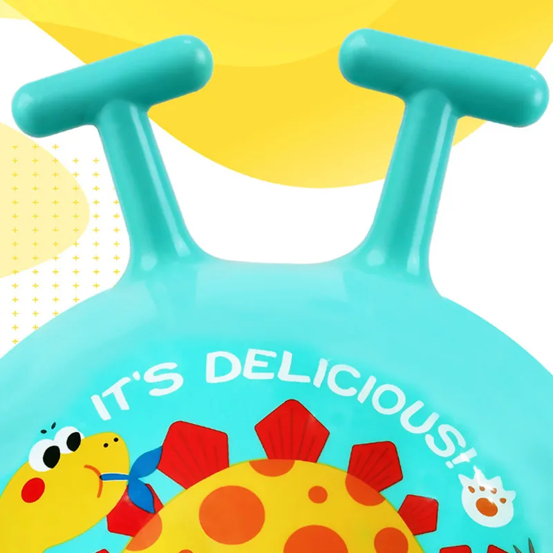 Pelota para saltar que rebota de dibujos animados de 45CM con mango de PVC para niños, pelotas inflables para deportes al aire libre, juguetes para piscina y playa para niños y bebés