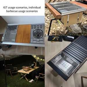 304 الفولاذ المقاوم للصدأ المحمولة شواء الشواء في الهواء الطلق موقد IGT منضدية موقد قابل للطي موقد خشبي للشواء موقد التخييم أعلى 8 مبيعات لشواية موقد الخشب - رقم 5