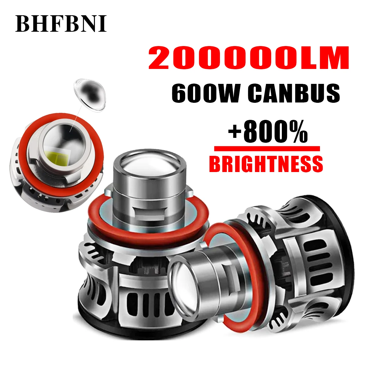 BHFBNI H7 H11 9005 HB3 9006 HB4 Car LED Canbus Bulbs 6000K  3000K Auto Fog Light 12V 600W 200000LM