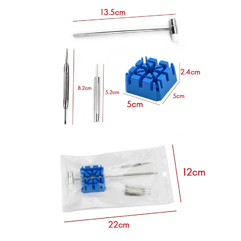 Assista Repair e Remoção Tool Set, Band Link Remover, Martelo Soco Pins, Assista Strap Holder, Strap Lever Kit, 14pcs