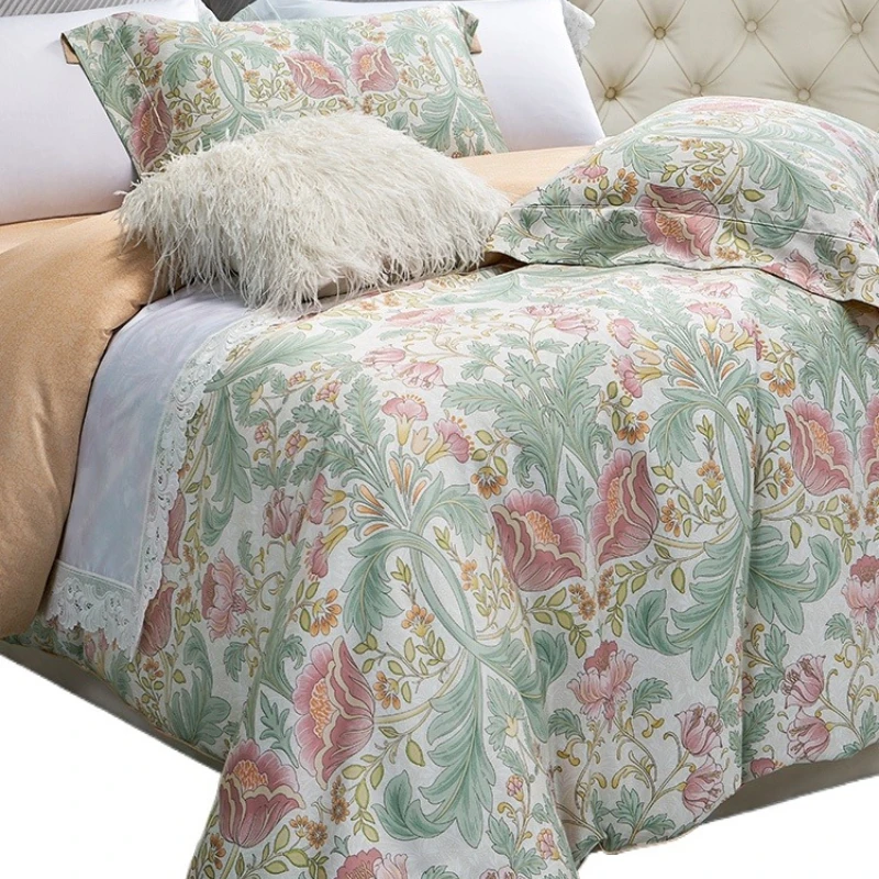 

European luxury long-staple cotton cotton satin printing four-piece set