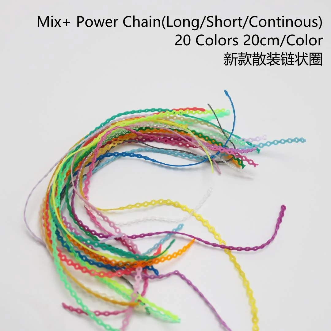 HRRS 20Colors 20CM Elastic Orthodontic Power Chain Mixed Colors  Short Long Continous  for Dental Braces