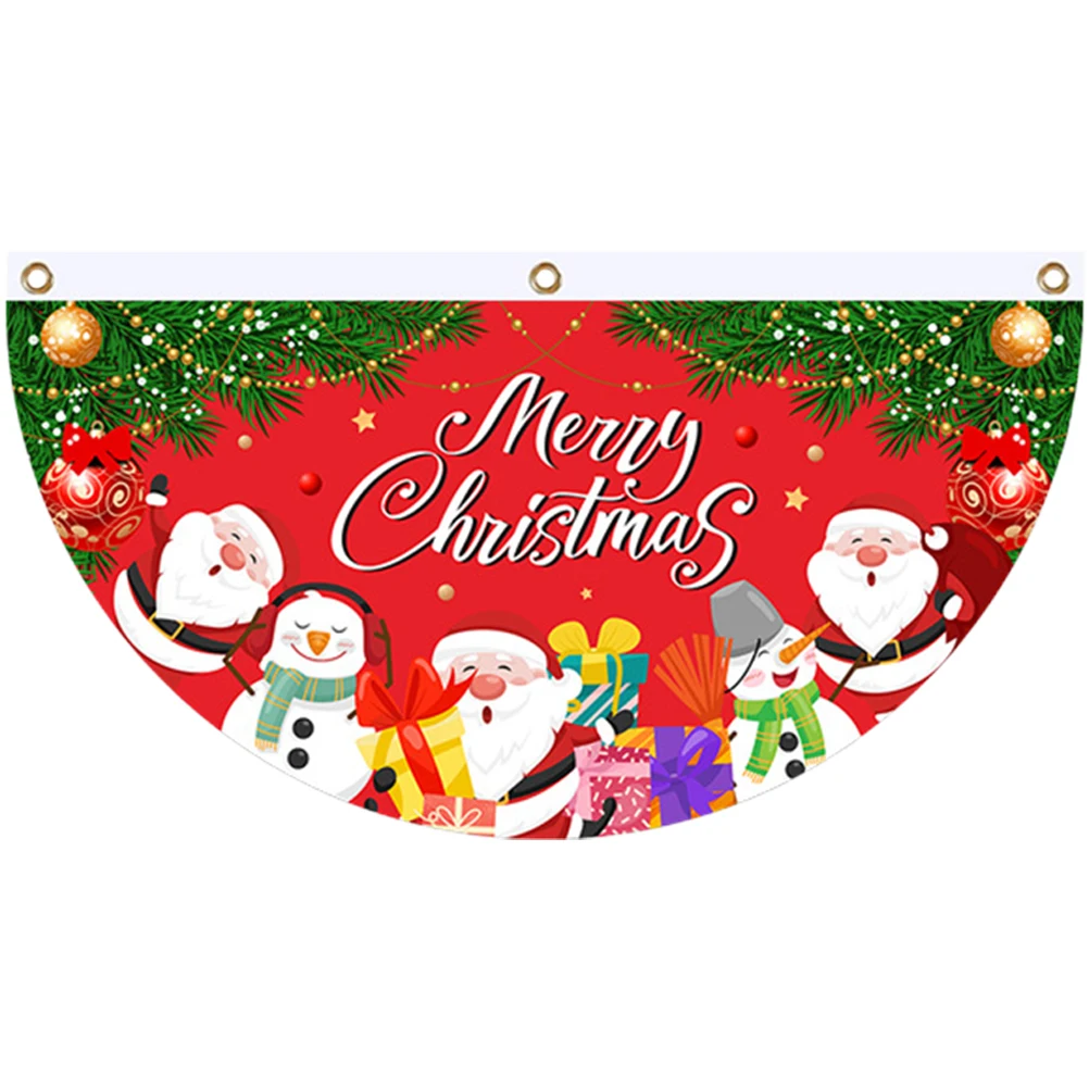 Christmas Decoration Hanging Flags Christmas Outdoor Buntings for Party Garden Flag Bunting Deck Porch Holiday Festive